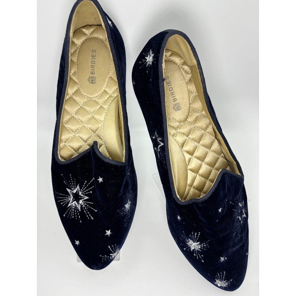 Birdies Starling Loafers "Twilight Star Velvet" Embroidered flatsSize 6.5 - Picture 4 of 9